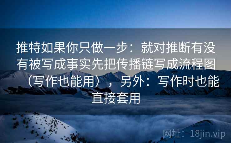 推特如果你只做一步:就对推断有没有被写成事实先把传播链写成流程图(写作也能用),另外:写作时也能直接套用 第2张 推特如果你只做一步:就对推断有没有被写成事实先把传播链写成流程图(写作也能用),另外:写作时也能直接套用 第2张